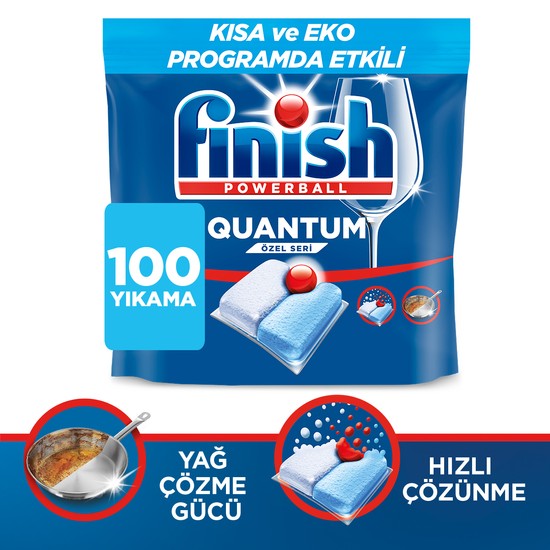 FINISH Quantum 100 Kapsül Karbonatlı Bulaşık Makinesi Deterjanı Tableti