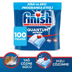 FINISH Quantum 100 Kapsül Karbonatlı Bulaşık Makinesi Deterjanı Tableti