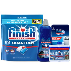 FINISH Quantum Hepsi Bir Arada 60 + Temizlik ve Bakım Seti - 2 Aylık Kullanım Paketi