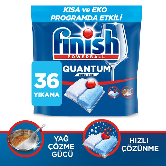 FINISH Quantum 36 Kapsül Karbonatlı Bulaşık Makinesi Deterjanı Tableti