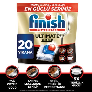 FINISH ULTIMATE Plus 20 Kapsül Bulaşık Makinesi Deterjanı Tableti