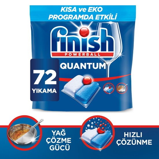 FINISH Quantum 72 Kapsül Bulaşık Makinesi Deterjanı Tableti