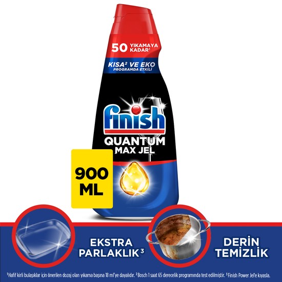 FINISH Quantum Max Limon Ferahlığı 900 ml Jel Bulaşık Makinesi Deterjanı