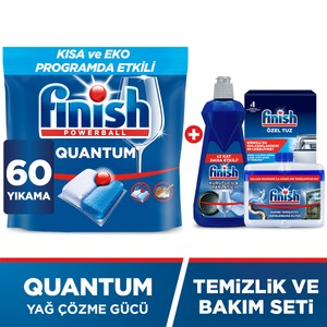 FINISH Quantum Hepsi Bir Arada 60 + Temizlik ve Bakım Seti - 2 Aylık Kullanım Paketi